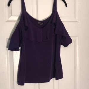 Express flutter detail purple blouse